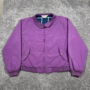 Vintage 80's Women's LL Bean Freeport Maine Harrington Bomber Jacket Purple Rare